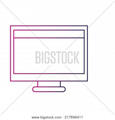 color line computer technology with screen and webside design vector illustration