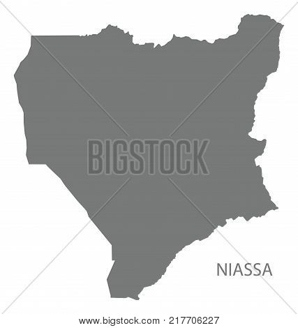 Niassa Map Of Mozambique Grey Illustration Silhouette Shape
