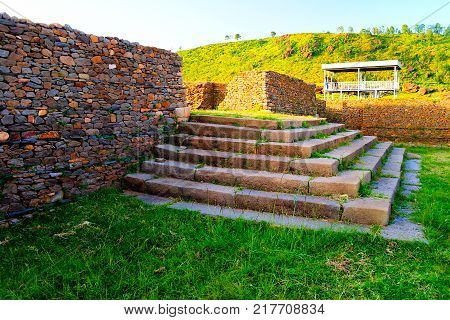 Ruins of Queen Sheba Palace at Axum Ethiopia