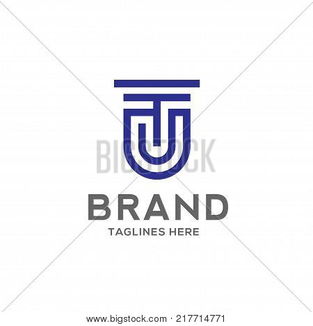 TJ letter logo design vector illustration template, T letter logo vector, letter T and J logo vector, creative Letter TJ letter logo