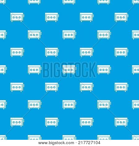CD changer pattern repeat seamless in blue color for any design. Vector geometric illustration