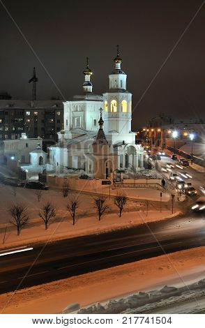 Kazan, Tatarstan, Russia - 7 December, 2017. Church of in honor of of Holy Great Martyr of St. Paraskeva Pyatnitsa.