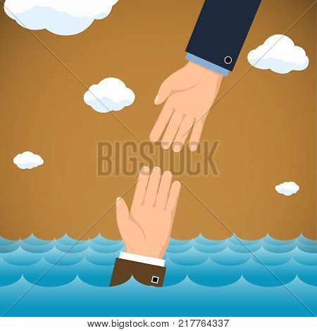 Salvation Of Man. Insurance In Business. Stock Vector Graphics.