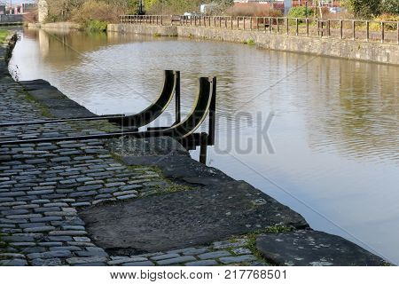 The metal ends of the famous Wigan Pier