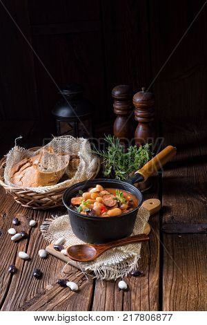 A Fresh And Tasty True Polish Baked Beans With Sausage