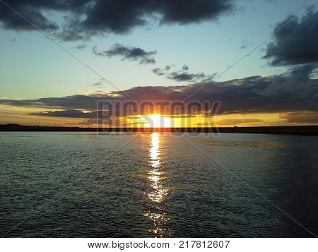 Sunset Over Scotsman's Bay, Dun Laoghaire, Dublin, Ireland