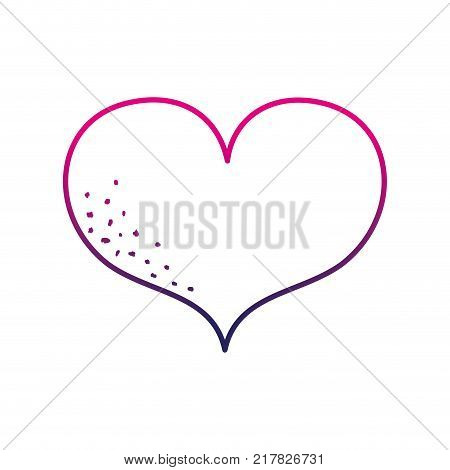color silhouette heart symbol of love and passion iconvector illustration