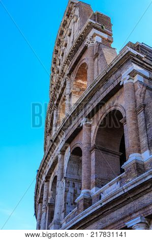 Many Broken Arches on Coloseum in Rome