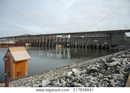 Chickamauga Dam on the Tennessee River in Chattanooga, TN