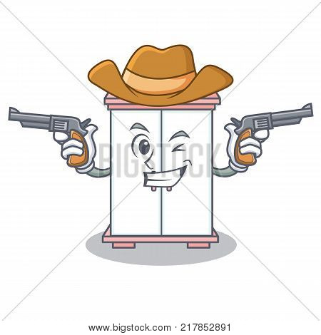 Cowboy cabinet character cartoon style vector illustration