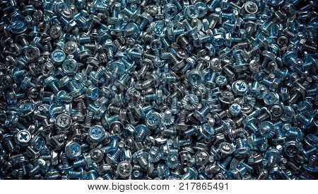 Bolts and screws with hats for fixing various elements including computer components