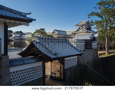 The main tower (Tenshu) of Nagoya Castle over blue sky