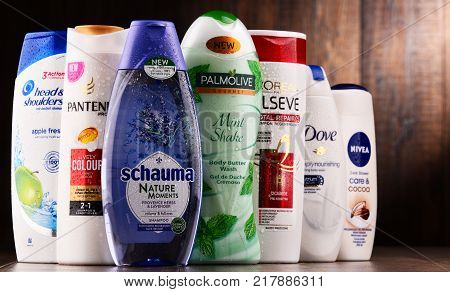 Composition With Containers Of Global Cosmetics Brands