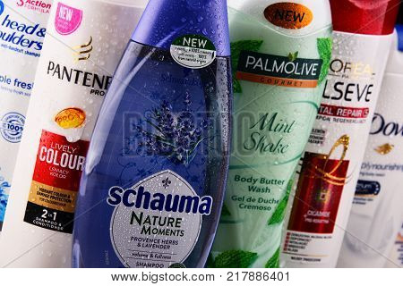 Composition With Containers Of Global Cosmetics Brands