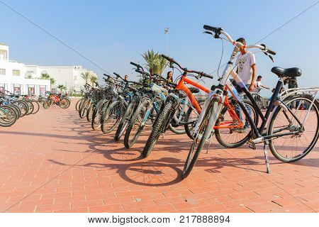 Street In A Summer Day In Agadir City. North Africa