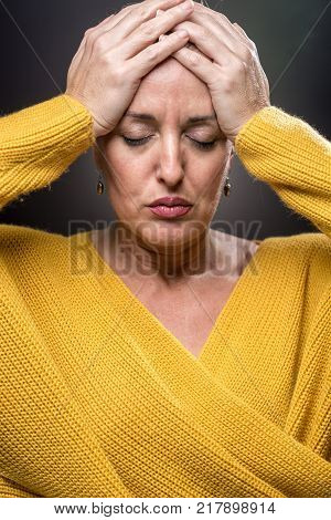 Portrait Of 40-year-old Woman With Different Emotions