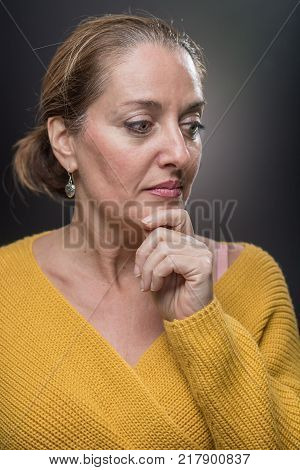 Portrait Of 40-year-old Woman With Different Emotions