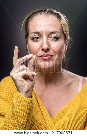 Portrait Of 40-year-old Woman With Different Emotions