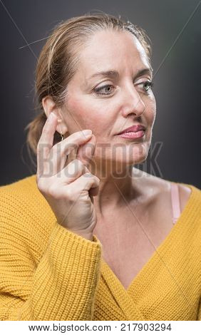 Portrait Of 40-year-old Woman With Different Emotions