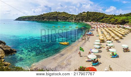 Fetovaia beach on Elba island, Tuscany, Italy.