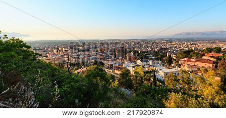 Evening Alcamo Town And Sea Bay, Sicily, Italy