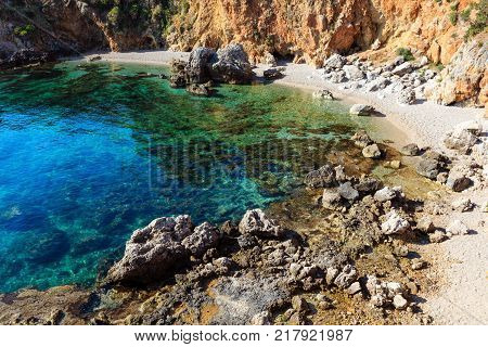 Evening Alcamo Town And Sea Bay, Sicily, Italy