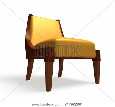 Empty chair isolated on a white background