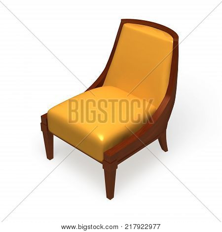 Empty chair isolated on a white background