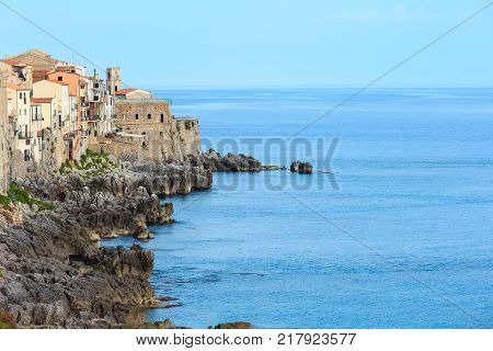 Evening Alcamo Town And Sea Bay, Sicily, Italy