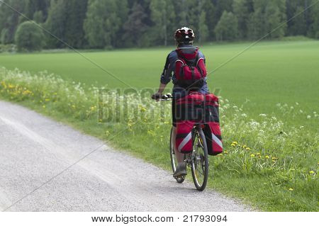 Tourist On Bicycle