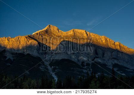 The beautiful Canadian mountains in the sunrise hour. Banff, Alberta, Canada