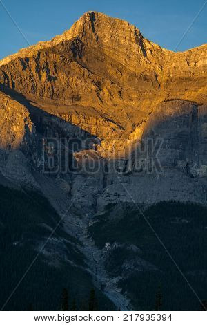 The beautiful Canadian mountains in the sunrise hour. Banff, Alberta, Canada