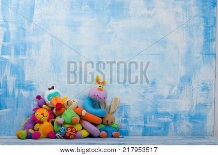 Baby toys frame. Copy space for text