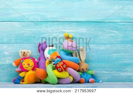 Baby toys frame. Copy space for text