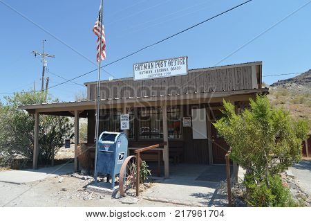Post Office in Oatman on Route 66 . June 21 2017. Oatman Arizona USA EEUU.