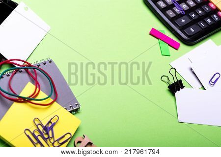 Moneybox With Pig Face Near Organizer And Pen.