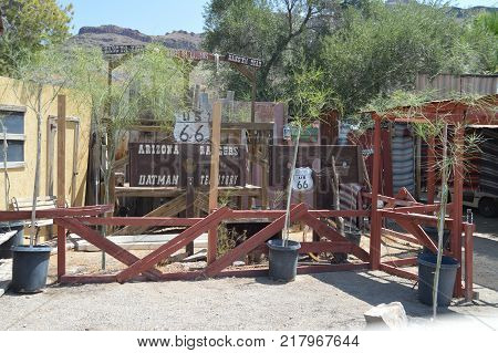 Oatman Shop On Route 66 . June 21 2017. Oatman Arizona USA EEUU.