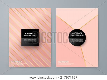 Brochure template with rose goldbackground. cover backdrop for banner or poster design
