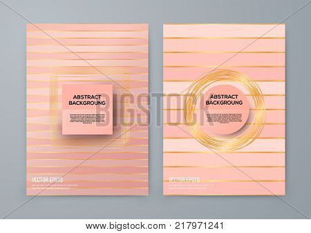 Brochure template with rose goldbackground. cover backdrop for banner or poster design