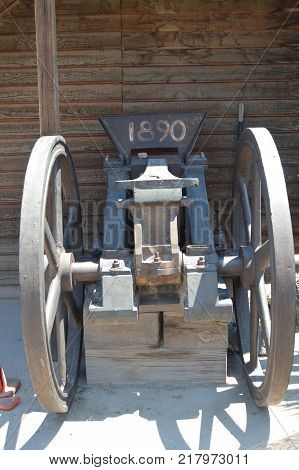 Old Cannon Of The War Of Secession 1890. Oatman Route 66 . June 21 2017. Oatman Arizona USA EEUU.