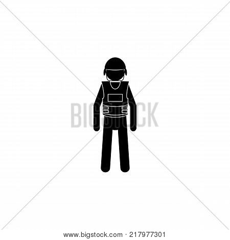 policeman silhouette icon. Special services element icon. Premium quality graphic design icon. Professions signs isolated symbols collection icon for websites web design mobile on white background