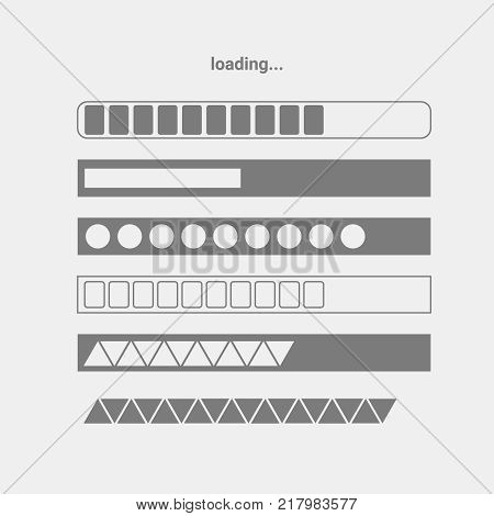 Set Of Vector Progres Bars. Loading Line