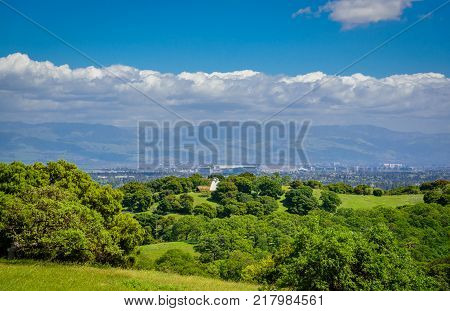 Sillicon valley view from the top of hill