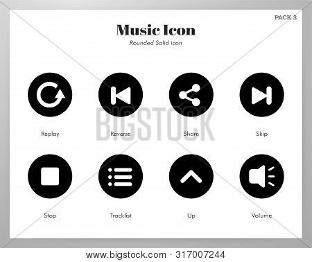 Music Vector Illustration In Rounded Solid Design