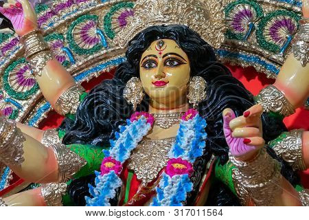 Clay Idol Face Of Goddess Durga