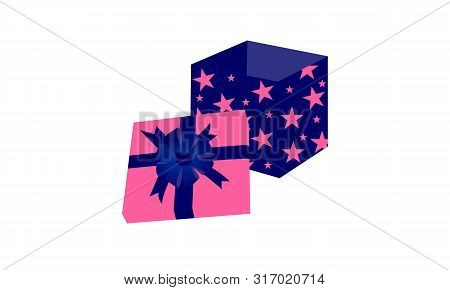 Surprice Gift Box Flat Logo Design Vector