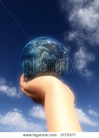 Terra In mano davanti al cielo