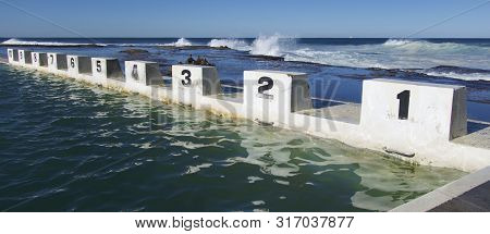 Starting Blocks At The Ocean Salt Water Pool, Merewether, Newcastle, Nsw, Australia.