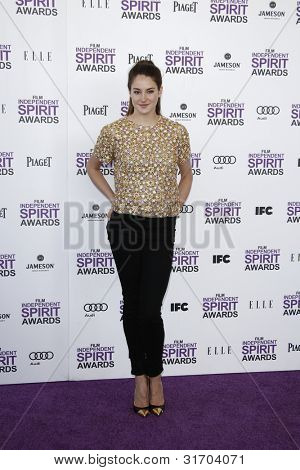 Santa Monica, ca 25 feb: Shailene Woodley bei den independent Spirit am 2. Februar Awards 2012-Film