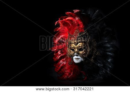 Italian Carnival Venetian Mask. Mysterious Event, Party